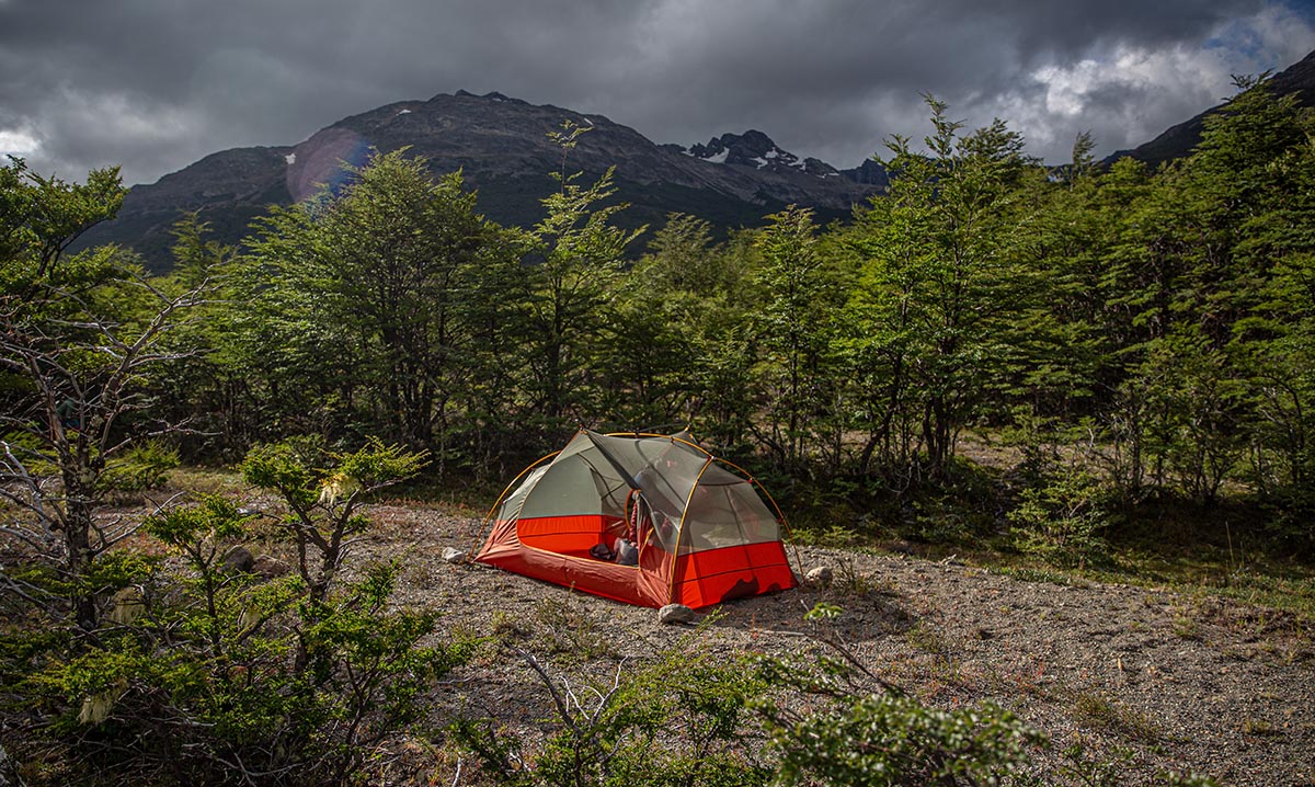 Sea to Summit Ikos TR2 tent (without fly on riverbed)